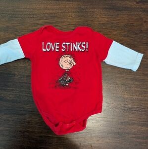 Peanuts Loves Stinks Baby Onesie
